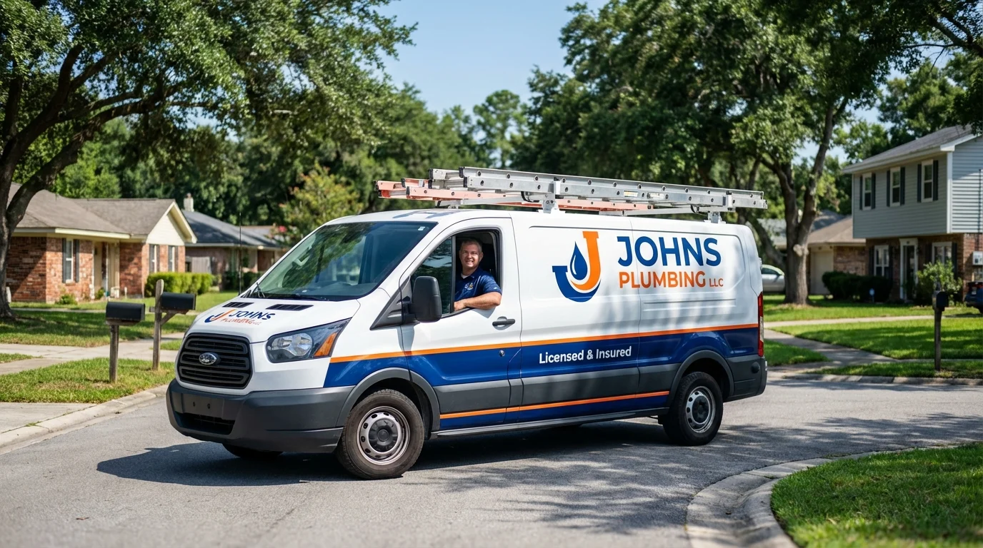 Johns Plumbing LLC service van in Pine Island, MN