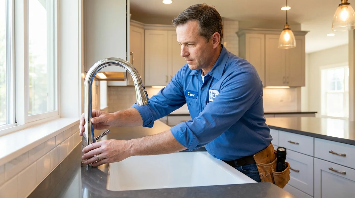 Kitchen faucet installation by Johns Plumbing LLC in Pine Island